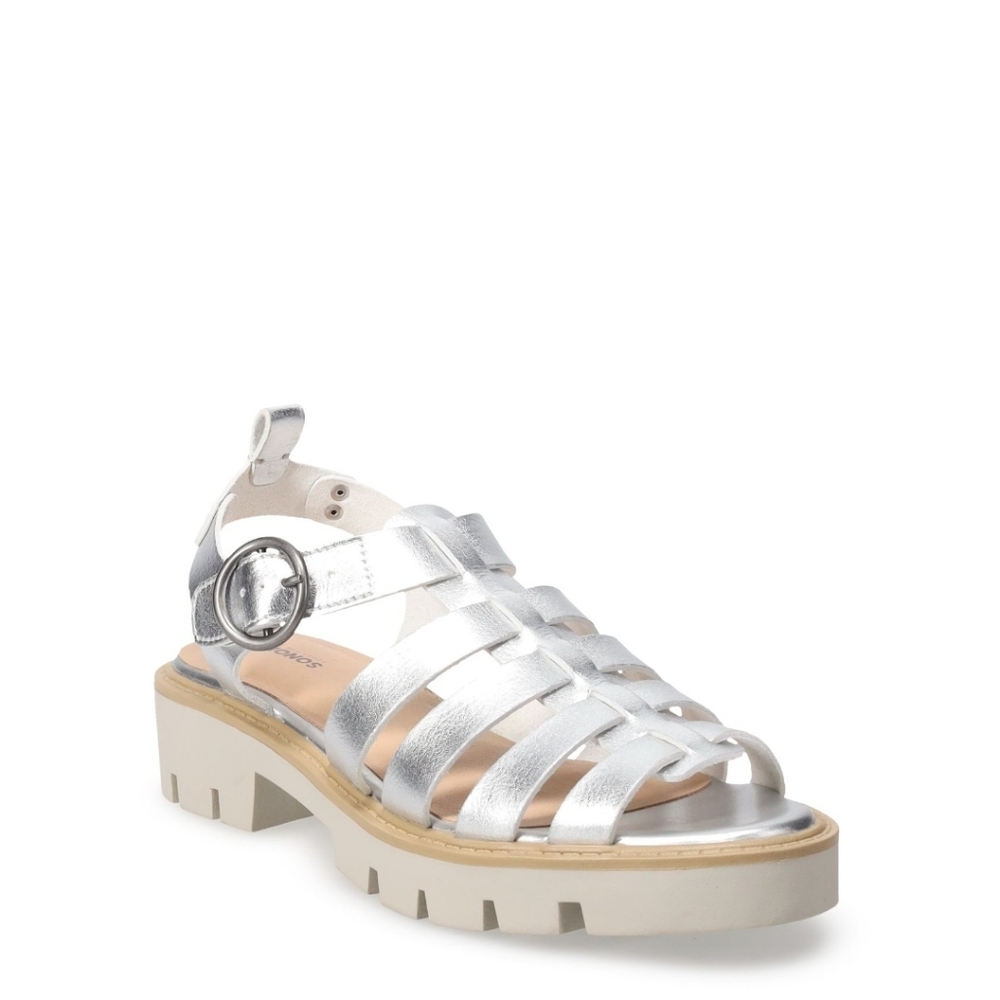 Sonoma Goods for Life Silver Platform Fisherman Sandals Women's 10